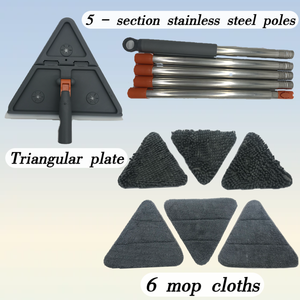 Serpillère télescopique pliable pour nettoyage de vitres, serpillère à pression pour murs et sols avec long manche – Meilleure vente - Product Image 2