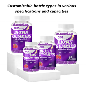 Gummies à la biotine pour cheveux, peau et ongles 3 en 1, emballage personnalisé en usine, plusieurs designs d'étiquettes, options bouteille + boîte et MOQ flexible - Product Image 2