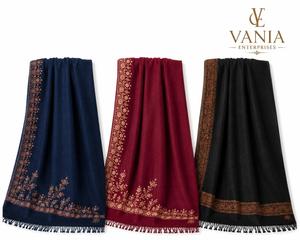 Luxury <b>Women's</b> Cashmere Rose Blue Bows Embroidered Square <b>Shawl</b> Soft Warm Ethnic <b>Wrap</b> Elegant Scarf Stole Dupatta Wholesale - Product Image 2