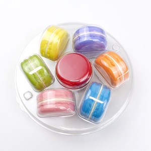 Wholesale 7 macarons cookie round clear PET plastic blister tray packaging