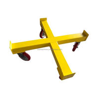 Chariot à fûts en acier de 55 gallons avec roulettes pivotantes non-marquantes, chariot robuste pour seaux, fûts de carburant et conteneurs de déchets, commande en gros