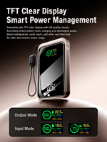Nuevo Banco de Energía Portátil HYTO de 22.5W PD20W con Carga Rápida, 10000mAh, Cables de Tipo C Integrados, Pantalla Digital Inteligente TFT