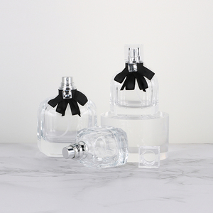 Luxe 30ML 50ml 100ml carré clair Transparent bouteille de parfum en verre à fond épais couleur claire avec pompe de pulvérisation haut - Product Image 6