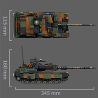 Warfare Thunder Kampfpanzer Leopard 2A6 Char d'assaut principal allemand Compatible avec les briques Char d'assaut DIY Puzzle 3D Blocs de construction