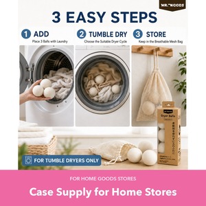 Bolas de Lana para Secadora para Tiendas de Artículos para el Hogar, Bolas de Lana Redondas Reutilizables, 16 Cajas por Caja, Accesorio para Secadora al por Mayor - Product Image 1