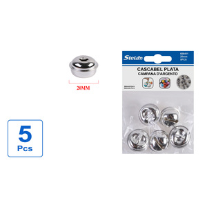5 pezzi 20mm argento campane rotonde per artigianato e decorazioni essenziali forniture artigianali - Product Image 1