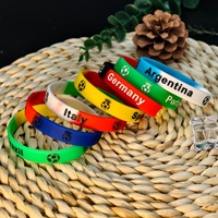 Pulsera de Silicona con Bandera de Fútbol, Brazalete con Bandera Mundial para Partidos Internacionales, Personalizable