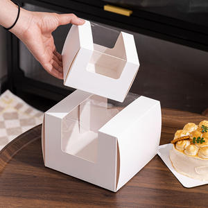 Boîtes d'emballage pour gâteaux blancs en gros, Saint-Valentin, mariage, mousse, pudding, grandes et petites boîtes à fenêtre pour la décoration <span class=keywords><strong>de</strong></span> gâteaux - Product Image 3