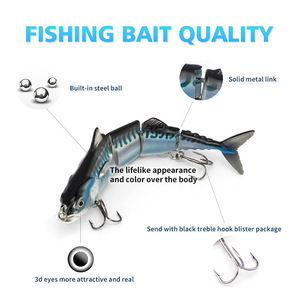 ขายร้อนหุ่นยนต์ตกปลาล่อไฟฟ้าสําหรับ Pike อิเล็กทรอนิกส์หลายเหยื่อ 4 ส่วนว่ายน้ําอัตโนมัติ Swimbait USB ไฟ LED - Product Image 4