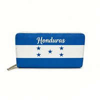 Monedero de Cuero de Diseño Creativo Personalizado con Estilo Panamá, Honduras, Bahamas, California, Regalo de Recuerdo, Monedero de Moda con Diseño de Múltiples Países