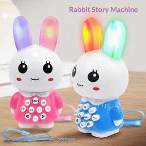 Machine à histoires multifonctionnelle en forme de mini-lapin de dessin animé avec <span class=keywords><strong>poèmes</strong></span> anciens, lumières clignotantes, alimentée par piles, jouet éducatif pour adolescents - Product Image 2