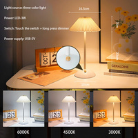 Veilleuse tactile de luxe moderne avec batterie lampe de table tactile rechargeable lampe de table LED pliante en tissu sans fil pour restaurant