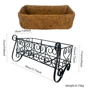 Panier de <span class=keywords><strong>jardinière</strong></span> en fibre de coco pour la maison balcon jardin mural suspendu porte-fleurs antirouille respirant <span class=keywords><strong>rebord</strong></span> de <span class=keywords><strong>fenêtre</strong></span> décor - Product Image 3