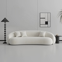 Zayshine Canapé d'Angle Modulaire Luxe Moderne Nordique Blanc Sherpa en Velours 3 Places pour Salon, Magasin de Vêtements et Appartement