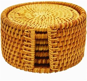 Set di 6 Sottobicchieri Rotondi in Paglia Intrecciata di Alta Qualità, Antiscivolo, per Tavolo da Pranzo e Cucina, Uso Interno - Product Image 3