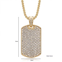Pendentif carré unisexe en acier inoxydable de haute qualité, plaqué pierres brillantes, élégant, vente en gros d'usine pour hommes