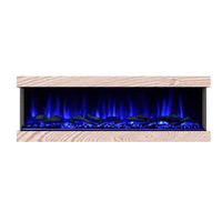 Cheminée électrique murale de haute qualité de 50 pouces avec commande tactile, flammes LED 6 couleurs, affichage en anglais pour usage domestique