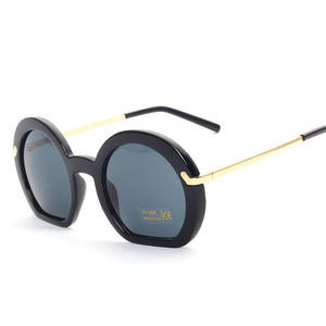 Round <b>Frame</b> Sunglasses Metal <b>Frame</b> <b>Black</b> UV400 Protection Unisex Style Glasses - Product Image 1