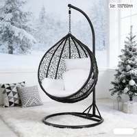 Fauteuil suspendu en rotin, fauteuil suspendu d'extérieur, fauteuil suspendu avec support, balançoire de patio, mobilier d'extérieur, balançoire suspendue au plafond, hamac suspendu