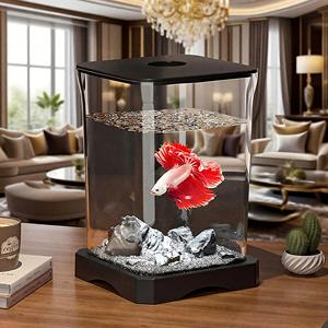 Dou <span class=keywords><strong>Fish</strong></span> Pro Betta Kit Tank Self Clean acquario acrilico Desktop Eco <span class=keywords><strong>Fish</strong></span> Hab con filtro a LED tutto in uno pronto all'uso - Product Image 6