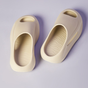 Tongs pour hommes à bout ouvert, semelle épaisse et souple, rehaussantes, pour l'extérieur et la maison, respirantes, pour l'été, chaussures de plage, blanc, noir, kaki - Product Image 2