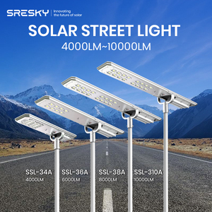 SRESKY <strong>Solar</strong> <strong>Powered</strong> <strong>Street</strong> Lamp Outdoor Waterproof Lampadaire Solaire All in One Integrated LED <strong>Solar</strong> <strong>Street</strong> <strong>Light</strong> Manufacturer - Product Image 1