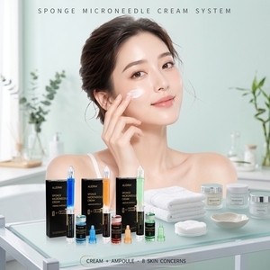 ALIDINA Set Krim Microneedle Spons 7 Paket dengan Ampul Perbaikan Serum Mikro Spikula Anti Penuaan Jerawat Perawatan Wajah Pengecil Pori GZ - Product Image 2