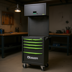 Fasano Tools 5 <b>Drawer</b> Rolling Tool Cabinet With Pegboard Storage For <b>Workshop</b> Use - Product Image 3