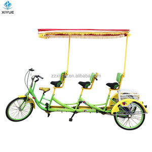 รถสามล้อท่องเที่ยวสำหรับผู้ปกครอ<span class=keywords><strong>ง</strong></span>และเด็ก จักรยานสามล้อแบบซูร์เรย์ 3 ที่นั่<span class=keywords><strong>ง</strong></span> จักรยานแบบ Tandem พร้อมที่นั่งเด็ก สำหรับ 3 คนขี่ - Product Image 1