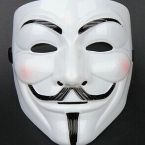 Masque V pour Vendetta en plastique, accessoire de costume d'Halloween pour hommes, pour utilisation en soirée - Product Image 1