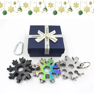 Custom Logo Multifunction Outdoor Stainless Steel Portable Multi-Tool Snow Flake 18 In 1 Snowflake Tool Christmas Gifts Tools