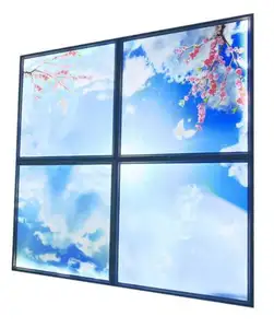 Lampu LED langit-langit 2ft x 2ft 4ft x 2ft dekorasi cahaya panel langit LED awan biru dan awan putih