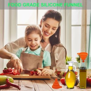 Food-Grade Eco-Friendly Silicone Collapsible <b>Funnel</b> <b>Kitchen</b> Utensil for Water Oil Liquid Powder Transfer LATABO Brand - Product Image 5