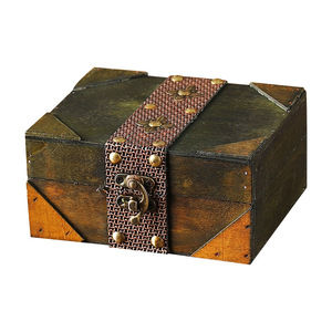 กล่องเก็บของไม้สไตล์เรโทร Mystic Arts สีพื้น รุ่น 6302F กล่องโชว์เครื่องประดับตกแต่งโต๊ะ - Product Image 5