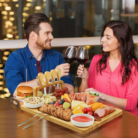 Accessoires pour planche à charcuterie, ustensiles, plat à sauce et assaisonnements, grande planche à fromage en bambou avec support magnétique