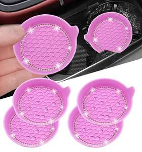 Bling <b>Silicone</b> Car Cup Holder Coaster, Universal Crystal Rhinestone Anti-Slip Cup Holder Insert Coaster - Product Image 1