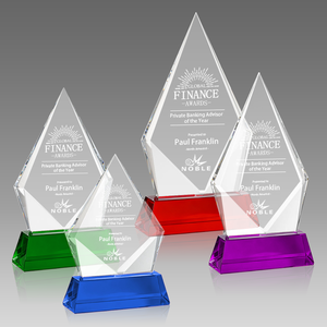 Trofeo Noble en Forma de Pirámide de Cristal, Multicolor, Grabado, Premio Corporativo de Finanzas, Reconocimiento por Logros Empresariales, Regalo - Product Image 3