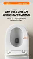 MWD Bidet intelligent moderne avec bouclier en mousse dense, commande par bouton simple, lumière d'ambiance, design fin, pour projets industriels