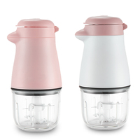 Robot culinaire compact pour bébé en ABS, avec pot en verre de 300 ml, faible bruit (mini mixeur électrique, hachoir, broyeur pour la préparation des aliments des tout-petits à la maison)