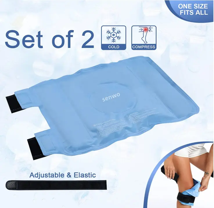 Compresión en frío y caliente reutilizable para aliviar el dolor de rodilla, paquete de Gel de hielo de enfriamiento de felpa suave, almohadillas de gel frío y caliente para la rodilla