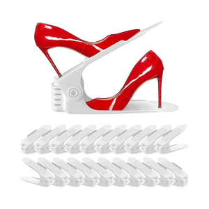 20 paia di scarpiera bianca Organizer 4 livelli regolabili spessing doppio strato porta scarpe 50% salvaspazio 4 slot scarpe - Product Image 1