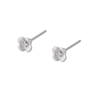 Personalisierte Nischen-Pflanzen-Blumen-Ohrringe Mattierte Blumen-Zirkon S925 Sterling Silber Ohrstecker YB-XY-1115