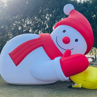 Bonhomme de neige géant gonflable de Noël Longgang, chapeau rouge, écharpe, tissu Oxford, durable, résistant au soleil, résistant à l'eau, extérieur, hiver