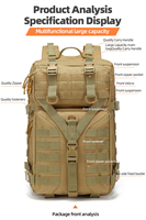 Offre Spéciale personnalisé Sport de plein air étanche randonnée sac de survie noir Camouflage chasse tactique ordinateur intercalaire sac à dos
