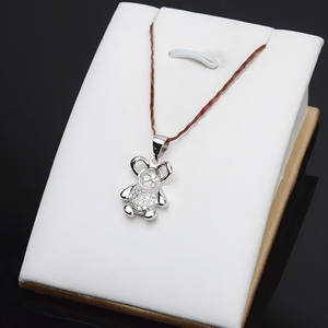 S925 Silver Bear Pendant with 7mm Pearl Female Shoulder <b>Jewelry</b> Empty <b>Tray</b> DIY Accessories Semi Finished Components - Product Image 2