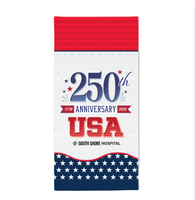 Serviette de plage en microfibre avec logo du 250e anniversaire de l'usine américaine, douce, respectueuse de la peau, à absorption rapide, pour les sports de plein air
