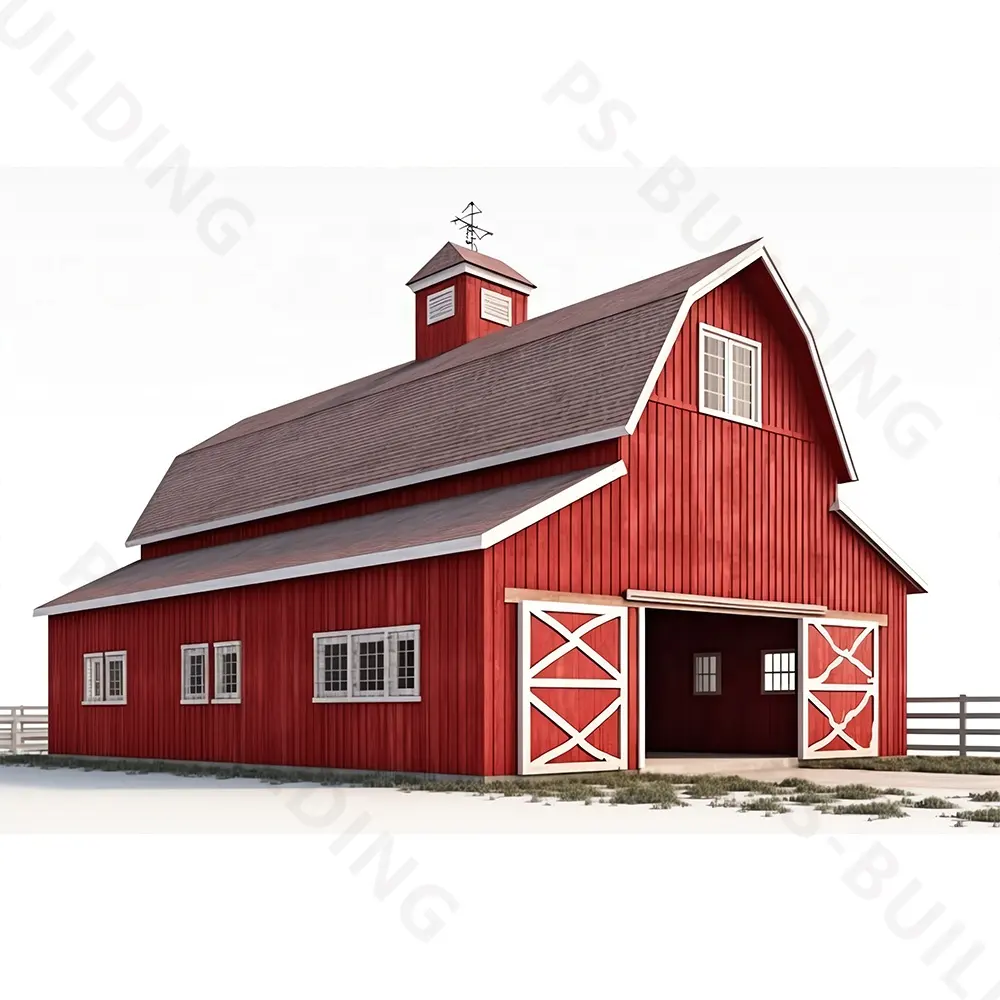 Prefabricated Steel Barn  Durable Agricultural Building  Versatile Farm Structure  Customizable Storage Solution