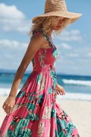 Robe longue de plage élastique pour femmes, bretelles Spaghetti, vêtements d'été, imprimé à pois, nouvelle collection
