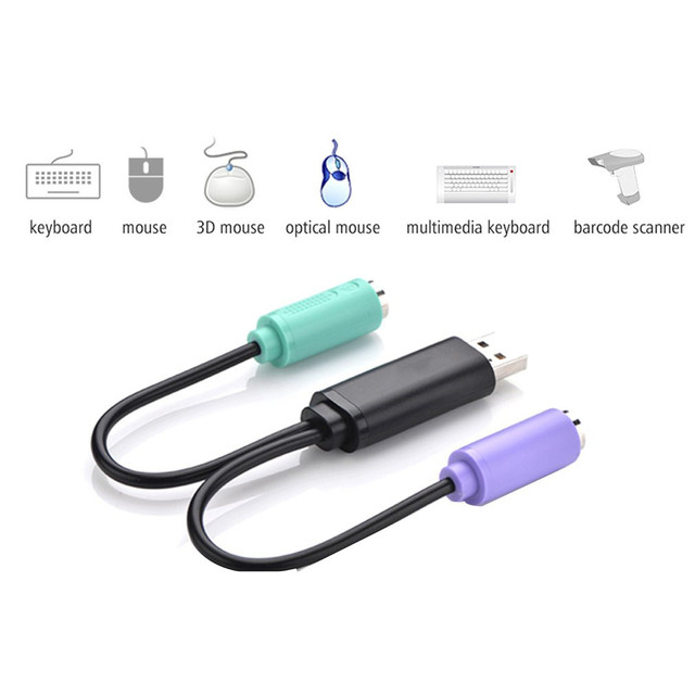 USB to PS/2 PS2 Adapter Converter Cable for Mouse Keyboard USB Male to PS/2 Female Converter Cable