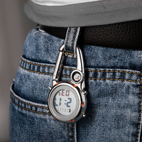 Jam Stopwatch Saku Digital Custom Buatan Sendiri, Diameter Casing 40mm, Tahan Air 3BAR, Jam Digital 12/24-jam